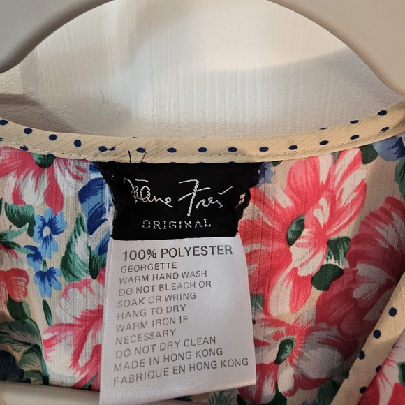 VTG c.1980's Diane Freis Gorgette Floral Free-Size Dress, Size Medium or Large? - Picture 6 of 8